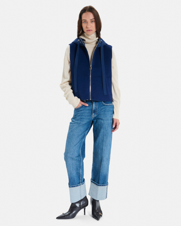 Grinny Vest Royal blue wool sleeveless vest ZAPA