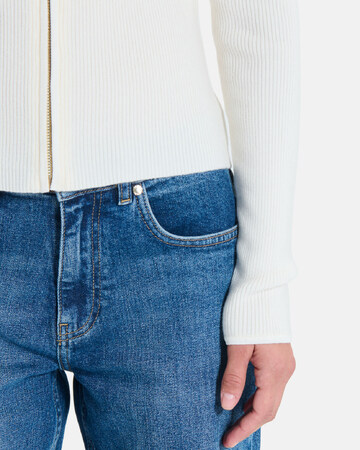 Noun cardigan Cream ribbed knit zip-up vest ZAPA