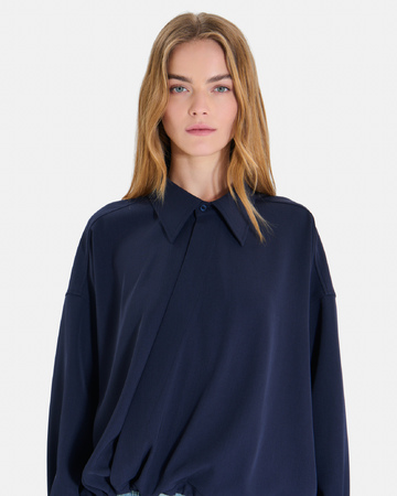 Tulia Top Long-sleeved night top with a shirt collar ZAPA