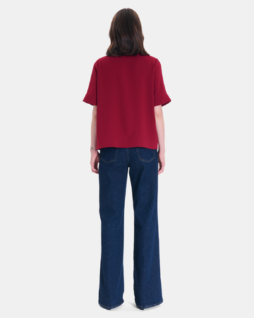 Top Tymma Red oversized high-neck top ZAPA