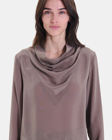 Top Tyrell Silk top with draped turtleneck and long sleeves ZAPA