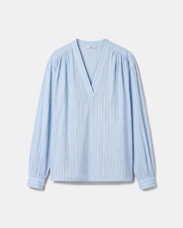 Brielle Blouse Flowy long-sleeved V-neck striped blouse ZAPA