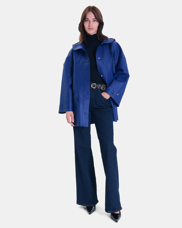 Tim Trench Royal blue hooded trench coat ZAPA
