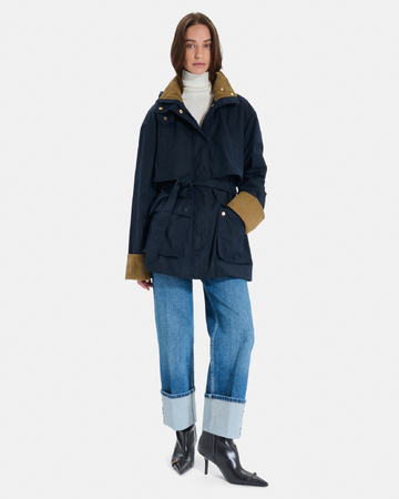 Tabi Trench Fitted nighttime trench coat in cotton ZAPA