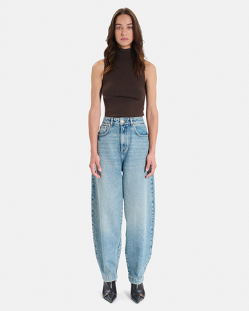 Jean Pia Vintage blue cotton barrel jeans ZAPA
