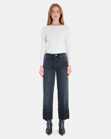 Jean Popus Black straight jeans ZAPA