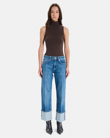 Jean Popus Straight-leg jeans in faded blue cotton ZAPA
