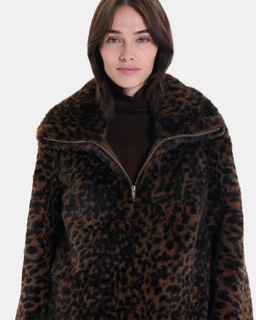 Mia Coat Leopard print zip-up short coat ZAPA