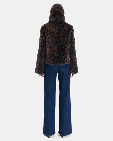 Mia Coat Leopard print zip-up short coat ZAPA