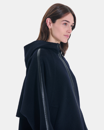 Madison Coat Short flared coat in nighttime wool ZAPA