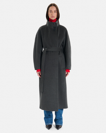 Melissa Coat Long wool coat with a high collar ZAPA