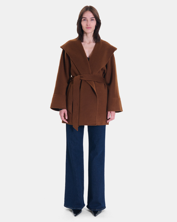 Maylone Coat Oversized tobacco wool coat ZAPA