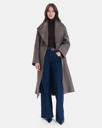 Manoli Coat Long hazelnut wool coat ZAPA