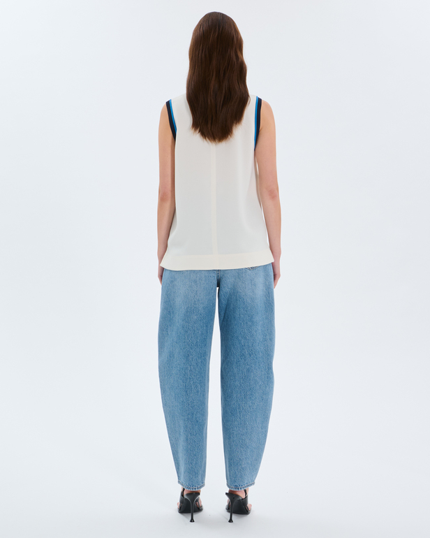 Top Troy Ecru contrast neckline top ZAPA