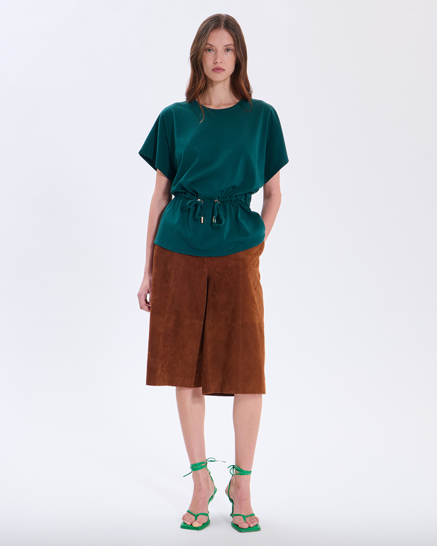 Top Toria Green top with a cinched waist ZAPA