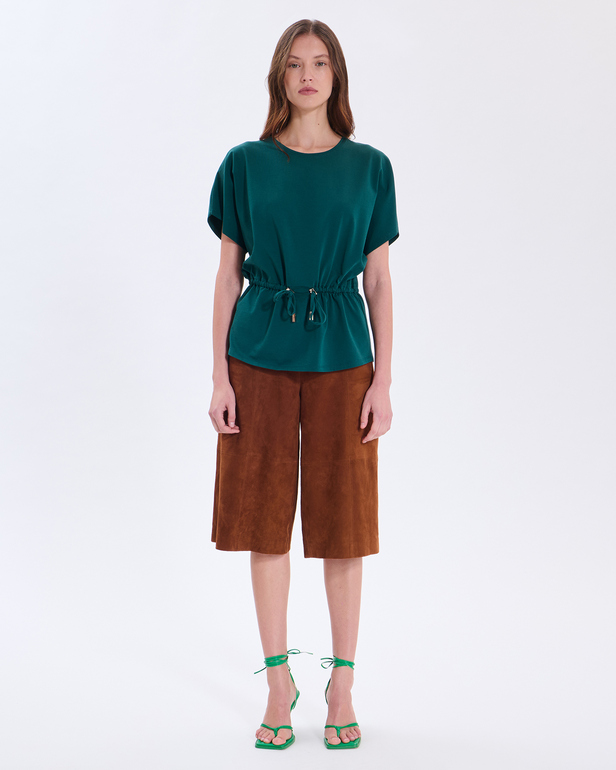 Top Toria Green top with a cinched waist ZAPA