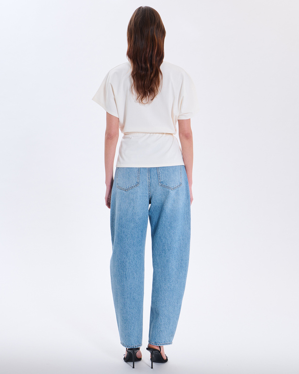Toria Top Ecru top with a cinched waist ZAPA