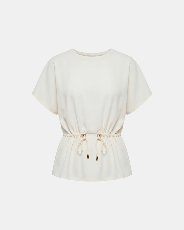 Toria Top Ecru top with a cinched waist ZAPA