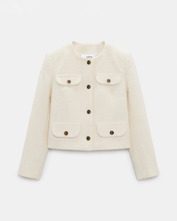 Valsa Jacket Ecru tweed jacket ZAPA