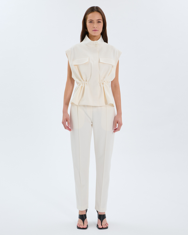 Vahita Jacket Ecru jacket with removable sleeves ZAPA