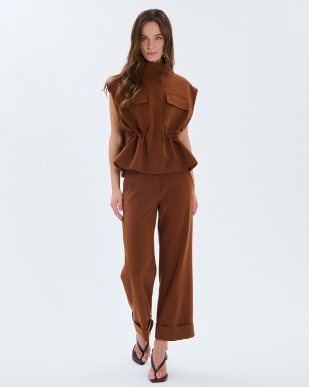 Vahita Jacket Mahogany jacket with removable sleeves ZAPA