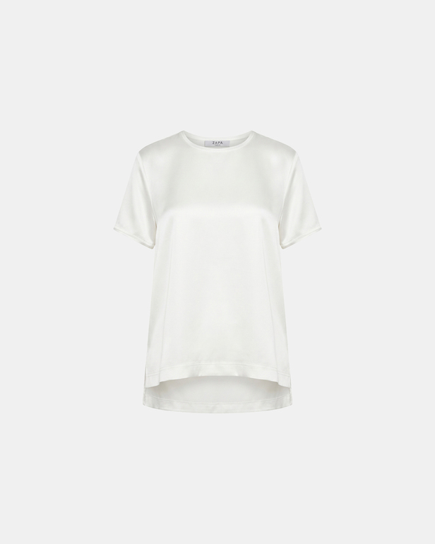 Touma Top Ecru satin viscose Top ZAPA