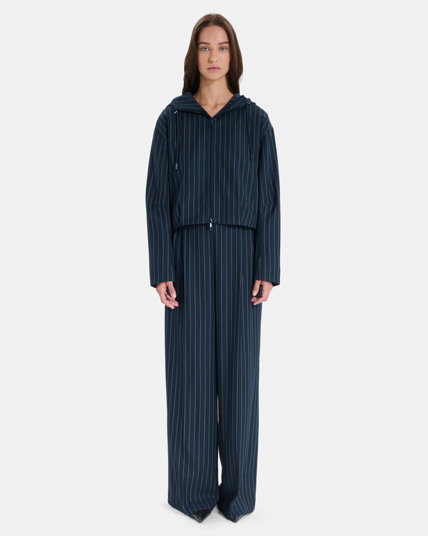 Blake jacket Short navy blue striped hooded jacket ZAPA