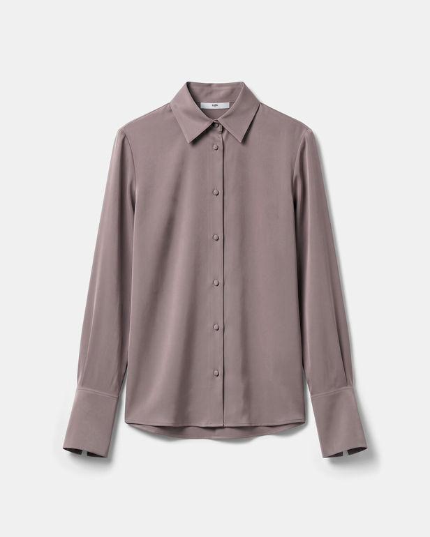 Calvyn shirt Long-sleeved silk shirt in mist ZAPA