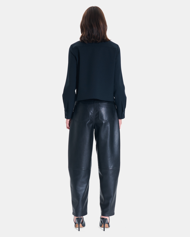 Conie Shirt Modern black shirt with a classic collar ZAPA