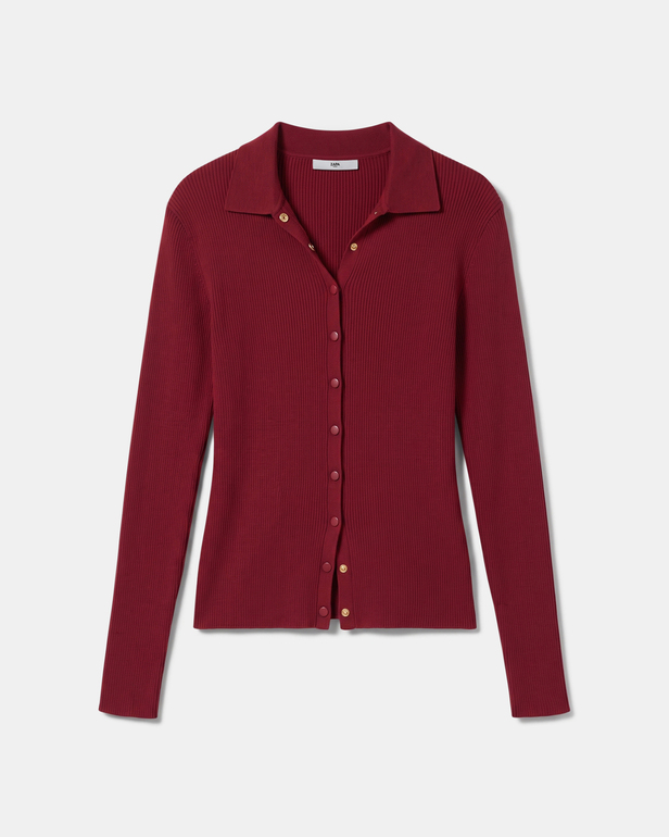 Gally vest Red knit button-up vest ZAPA