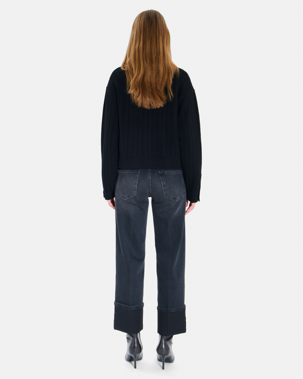 Gelina Vest Black merino wool vest ZAPA