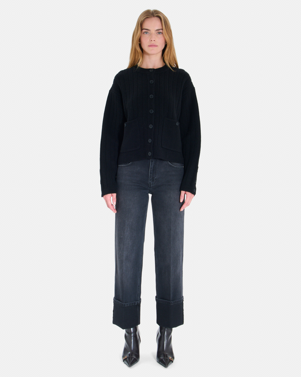 Gelina Vest Black merino wool vest ZAPA