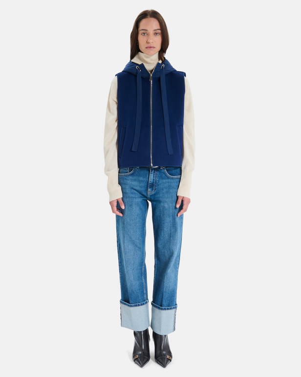 Grinny Vest Royal blue wool sleeveless vest ZAPA