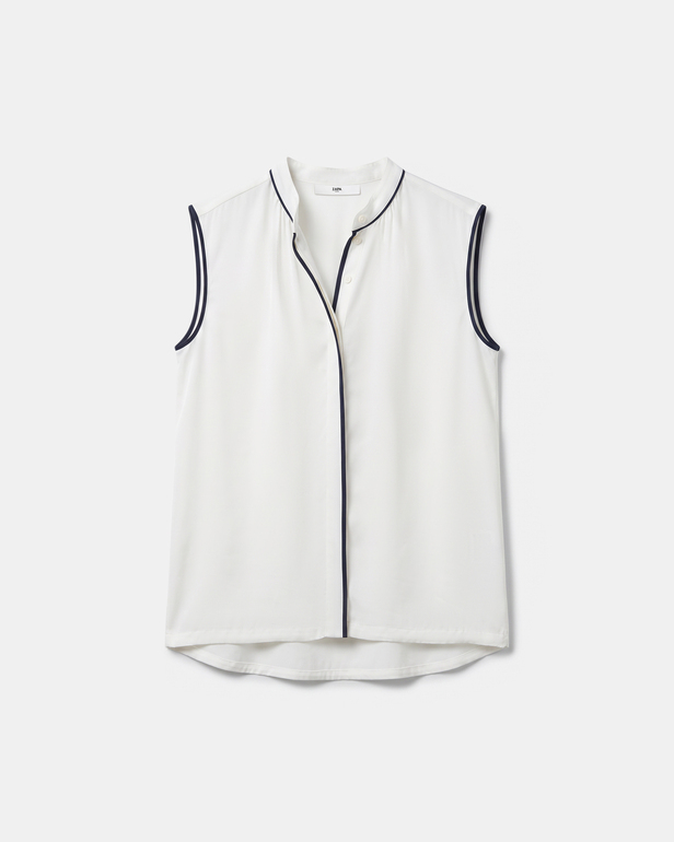 Top Toby Off-white sleeveless viscose top ZAPA
