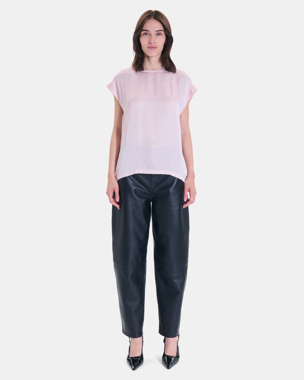 Top Tracy Pink short-sleeved viscose top ZAPA