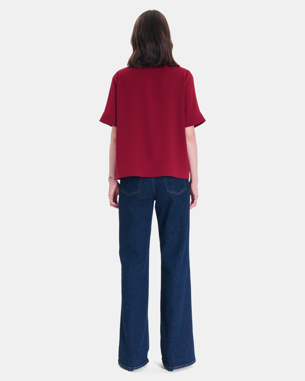 Top Tymma Red oversized high-neck top ZAPA