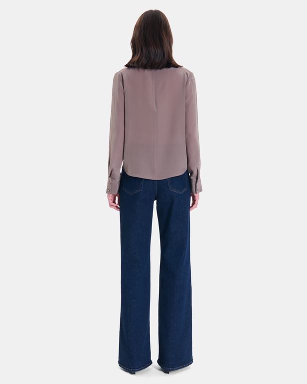 Top Tyrell Silk top with draped turtleneck and long sleeves ZAPA