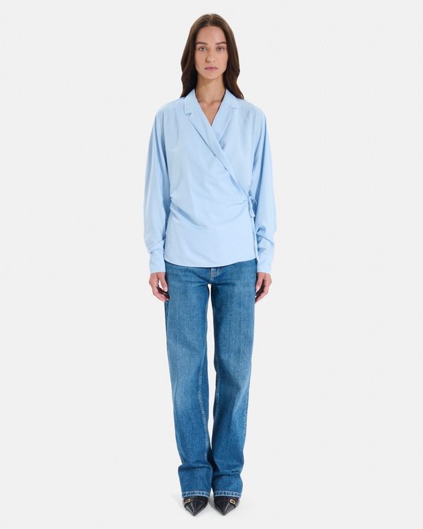 Top Taran Light blue crossover top ZAPA