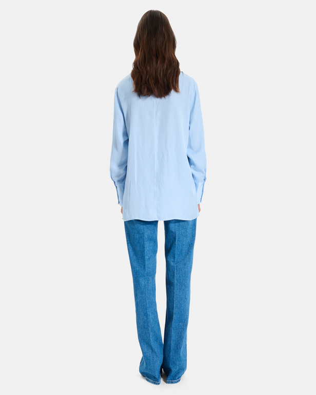 Top Tobias Light blue long-sleeved top with a high neck ZAPA