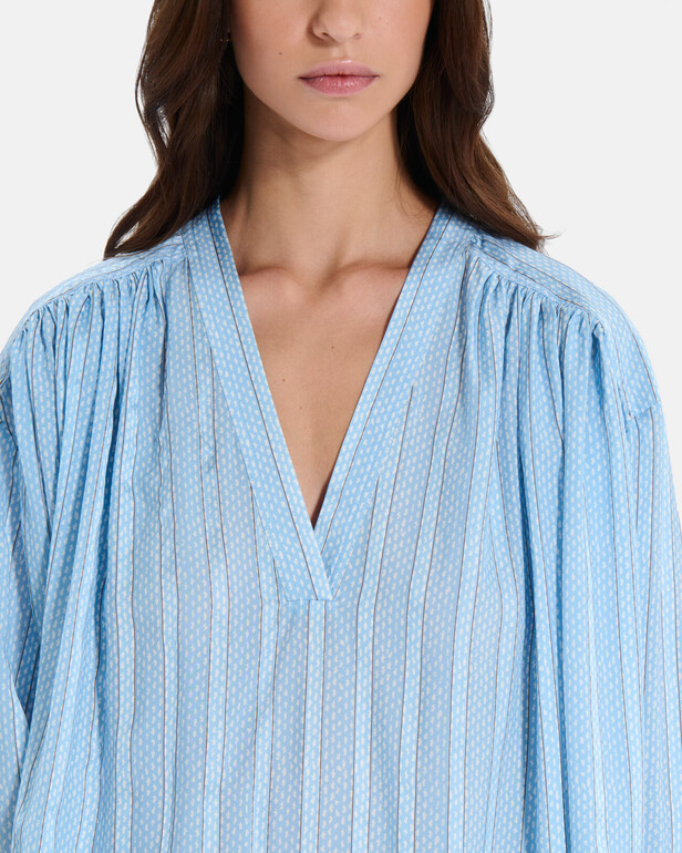 Brielle Blouse Flowy long-sleeved V-neck striped blouse ZAPA