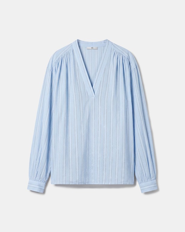 Brielle Blouse Flowy long-sleeved V-neck striped blouse ZAPA
