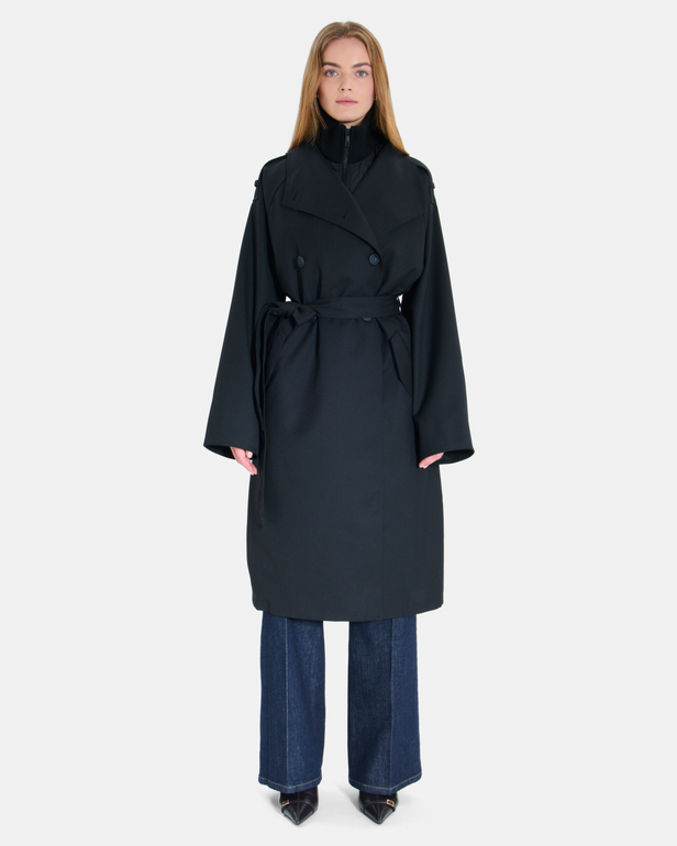 Tybalt Trench Long black double-breasted trench coat ZAPA