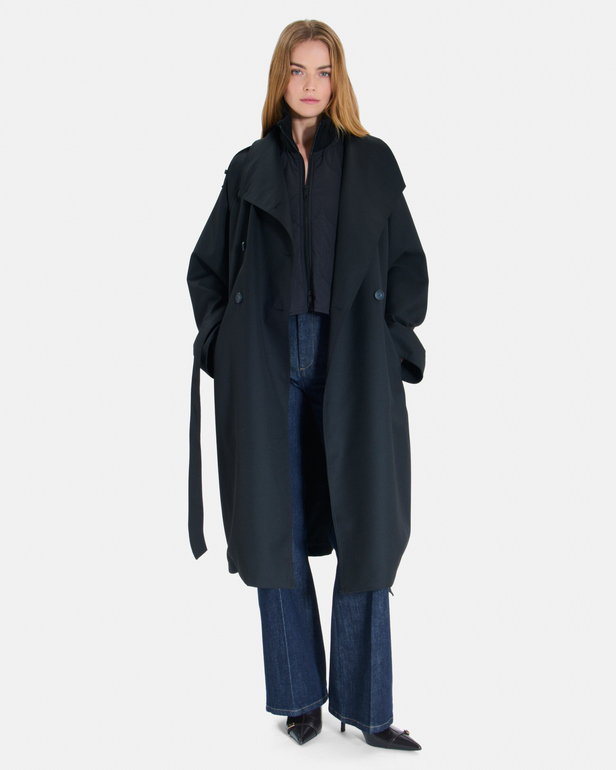 Tybalt Trench Long black double-breasted trench coat ZAPA