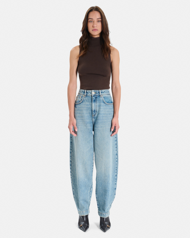 Jean Pia Vintage blue cotton barrel jeans ZAPA