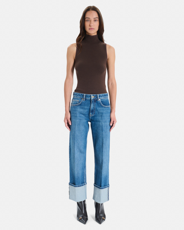 Jean Popus Straight-leg jeans in faded blue cotton ZAPA