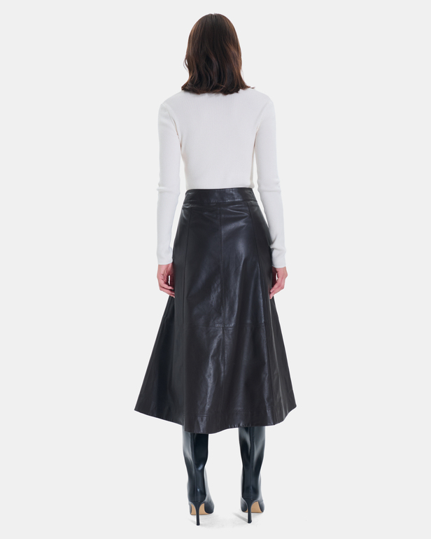 Julie Skirt Long pleated chocolate skirt ZAPA