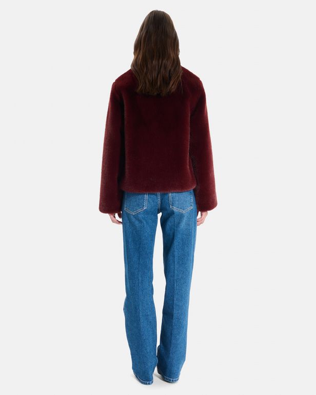 Mia Coat Short zip-up coat in carmine red ZAPA