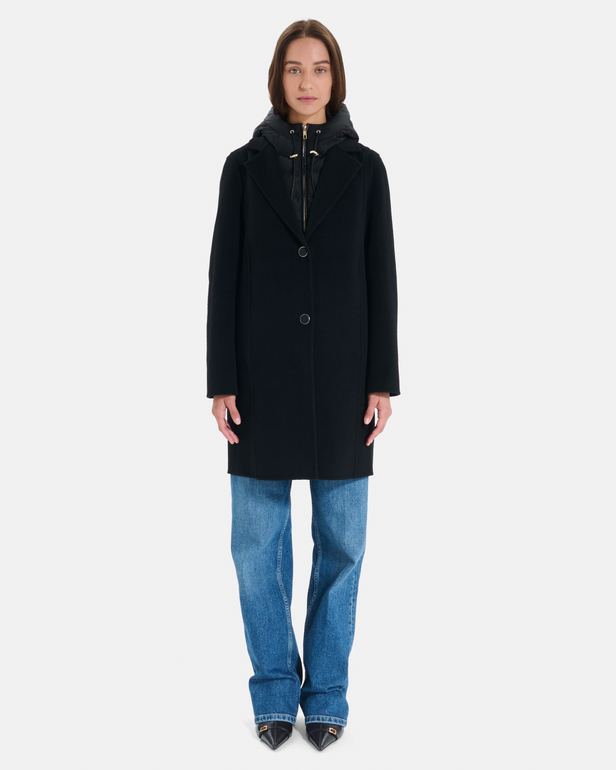 Mayra Coat Long wool coat with removable hood ZAPA