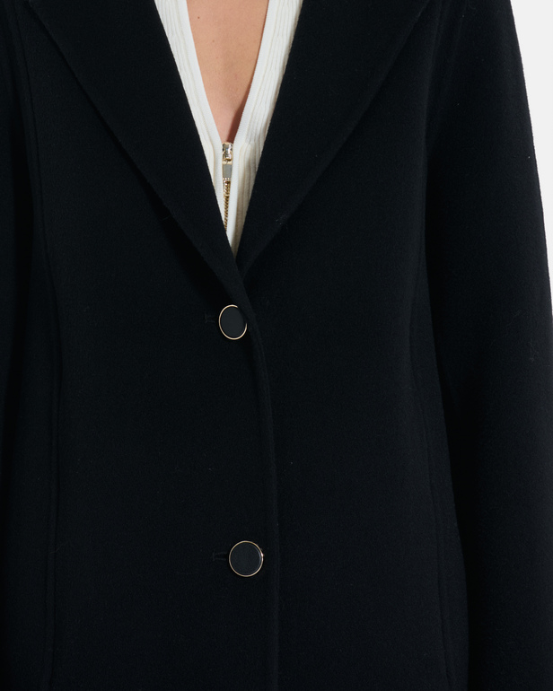 Mayra Coat Long wool coat with removable hood ZAPA