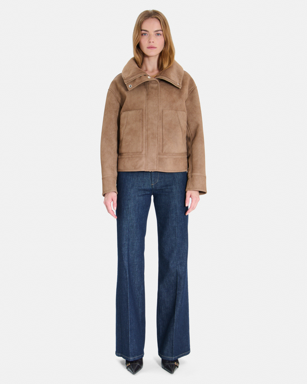 Marya coat Cinnamon short aviator coat ZAPA
